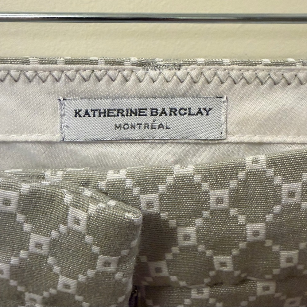 Katherine Barclay Geometric Gray Ankle Pants Size 6 - Picture 2 of 8